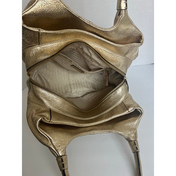 Kate Spade Genuine Pebbled Gold Leather Double Handles Shoulder/Hand Bag Purse - Picture 10 of 12